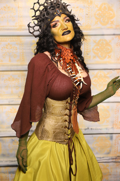 Wench Corset in Circle Light Moss - "The Onions & Ogres Collection"
