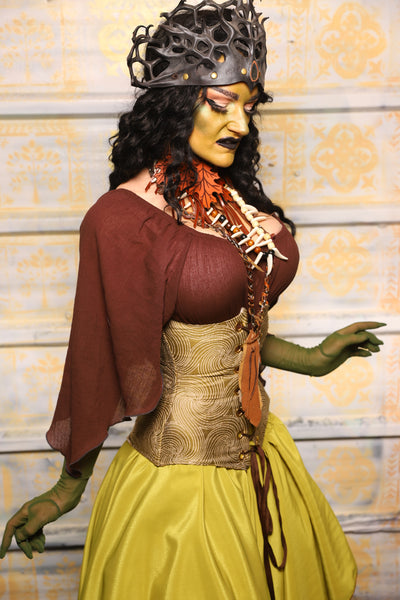 Wench Corset in Circle Light Moss - "The Onions & Ogres Collection"