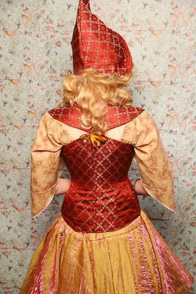 24. Damsel Corset in Persimmon Square - March of the Ides Collection