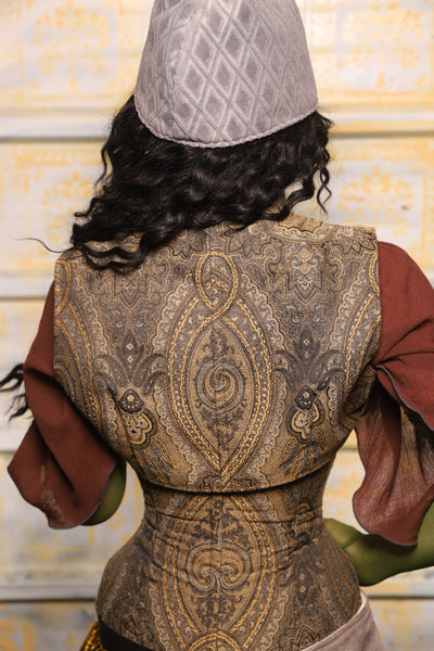 Sgt Pepper Vest in Elder Gold Paisley - "The Onions & Ogres Collection"