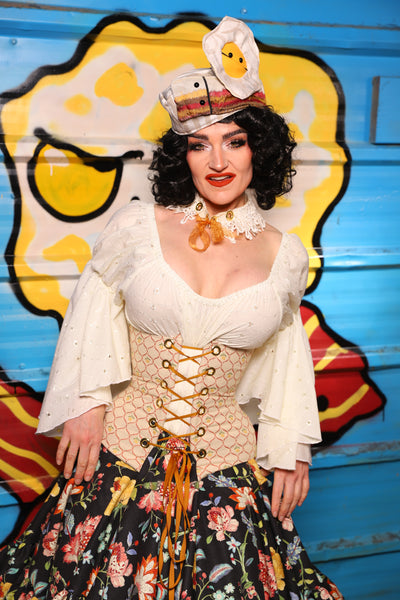 Petite Wench in Butterblossom Trellis - "Wakey Wakey Eggs & Bakey" Collection
