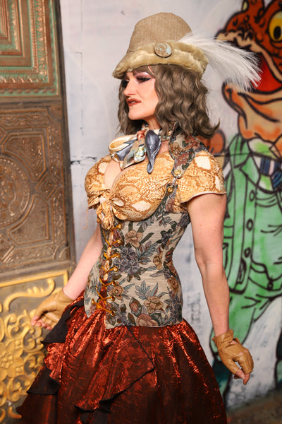 Vixen Corset in Ambrosial Floral - The Forest Fables Collection