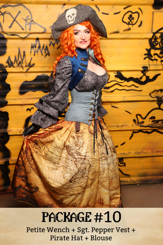 Pirate Package #10: Petite Wench + Sgt. Pepper Vest + Pirate Hat + Blouse - Pirate Mystery Box Collection