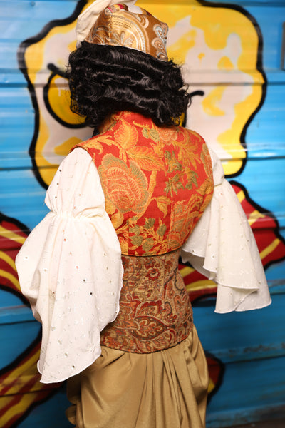 Sgt Pepper Vest in Persimmon Parlor - "Wakey Wakey Eggs & Bakey" Collection
