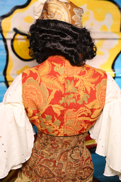Sgt Pepper Vest in Persimmon Parlor - "Wakey Wakey Eggs & Bakey" Collection