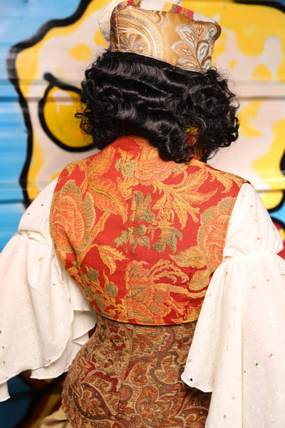 Sgt Pepper Vest in Persimmon Parlor - "Wakey Wakey Eggs & Bakey" Collection