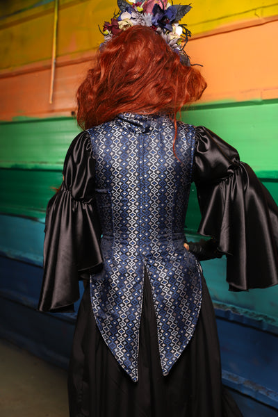 Artemis Underbust Corset w/Split Tails in Blue Troubador - FriYAY Restock