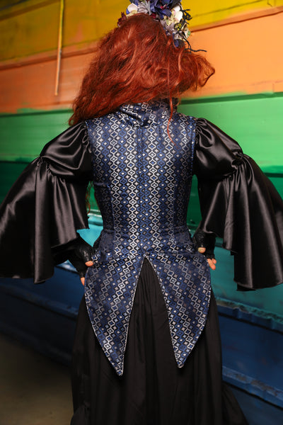 Artemis Underbust Corset w/Split Tails in Blue Troubador - FriYAY Restock