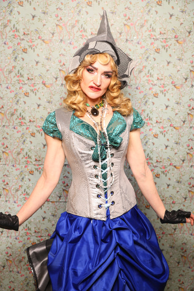 28. Damsel Corset in Silver Snake - March of the Ides Collection