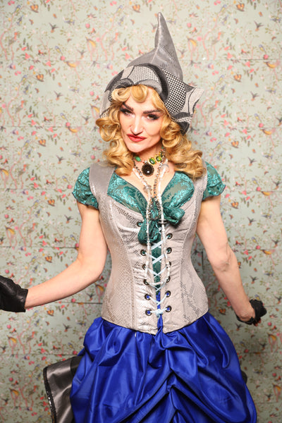 28. Damsel Corset in Silver Snake - March of the Ides Collection