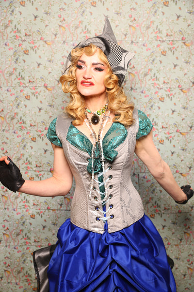 28. Damsel Corset in Silver Snake - March of the Ides Collection