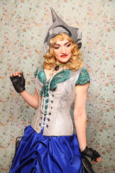 28. Damsel Corset in Silver Snake - March of the Ides Collection