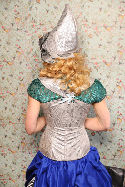 28. Damsel Corset in Silver Snake - March of the Ides Collection
