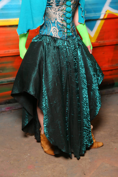 Crescent Skirt in Dark Emerald Shimmer #06 - The "Chasing Waterfalls" Collection