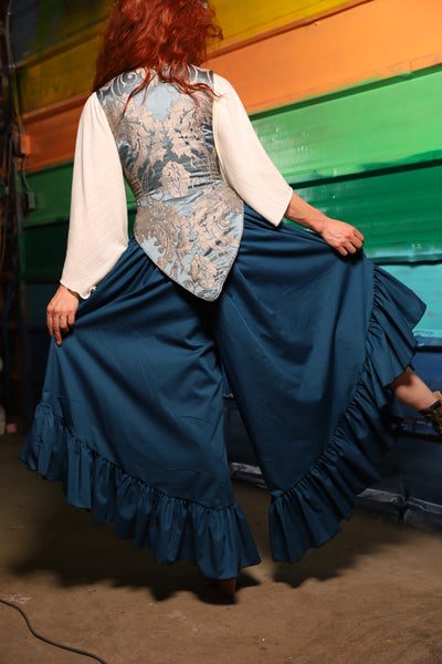 Flutterfall Trousers in Blue Cotton Broadcloth- FriYAY Restock!