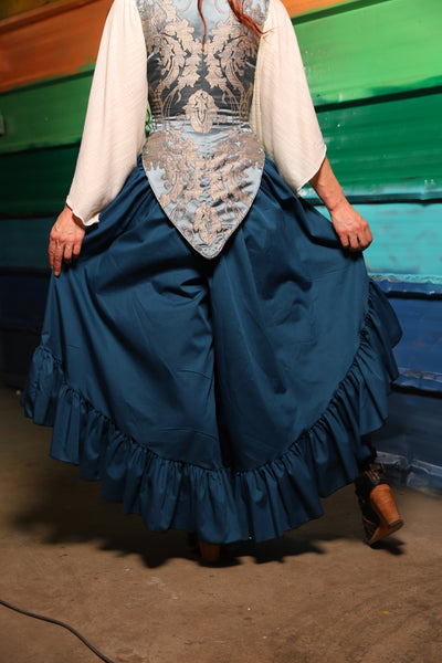 Flutterfall Trousers in Blue Cotton Broadcloth- FriYAY Restock!