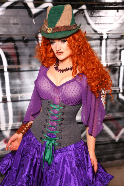 Wench Corset In Gray Rock Upholstery - "13 Days of Halloween 2024" Day 4