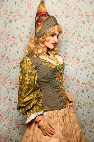 27. Damsel Corset in Sage Diamond - March of the Ides Collection