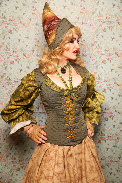 27. Damsel Corset in Sage Diamond - March of the Ides Collection