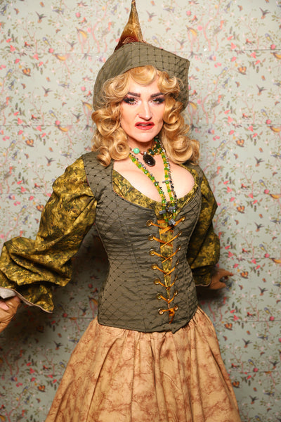 27. Damsel Corset in Sage Diamond - March of the Ides Collection