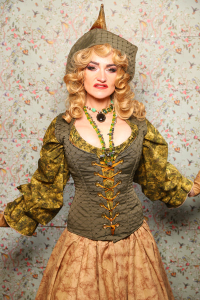 27. Damsel Corset in Sage Diamond - March of the Ides Collection