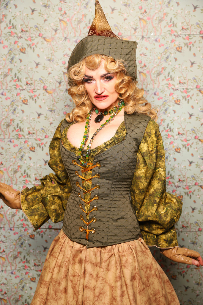 27. Damsel Corset in Sage Diamond - March of the Ides Collection