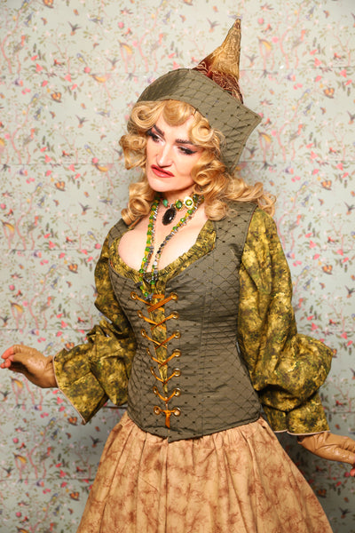 27. Damsel Corset in Sage Diamond - March of the Ides Collection