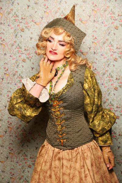 27. Damsel Corset in Sage Diamond - March of the Ides Collection