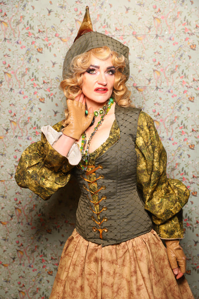 27. Damsel Corset in Sage Diamond - March of the Ides Collection
