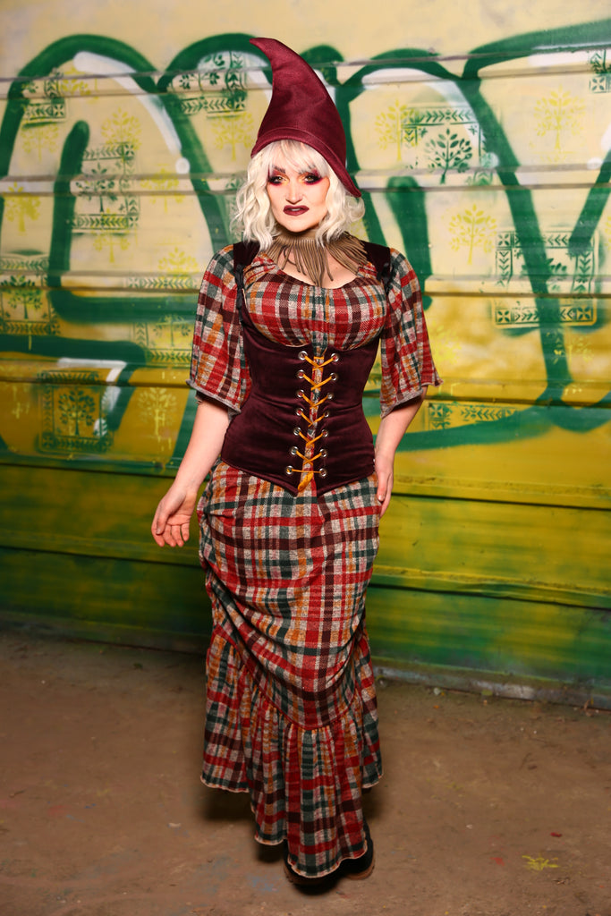 Swoon Skirt w/Long Ruffles in Pleasant Plaid Soft Sweater Knit - The Tartan and Tinsel Collection