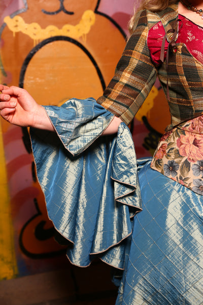 Deluxe Detachable Flounce Sleeves in Teddy Bear Plaid - The Teddy Bear Picnic Collection