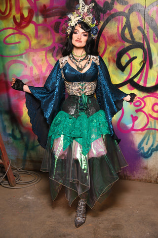 Mini Fairy Skirt in Bright Green Lace - The Monet-Punk Collection
