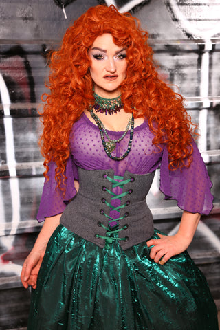 Petite Wench Corset in Gray Rock Upholstery - "13 Days of Halloween 2024" Day 4