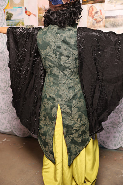 23. Petite Tailed Overbust in Forest Scroll - The Fowl Majesty Collection