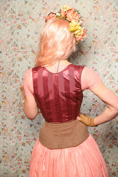 Cropped Vixen in Mauve Matte Satin Stripe - Valentine's Day Collection