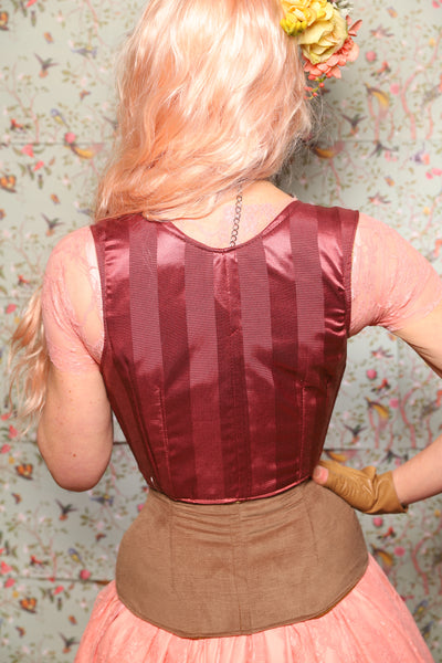 Cropped Vixen in Mauve Matte Satin Stripe - Valentine's Day Collection