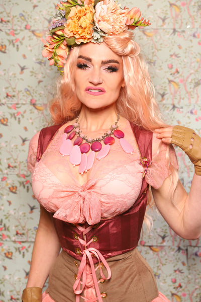 Cropped Vixen in Mauve Matte Satin Stripe - Valentine's Day Collection