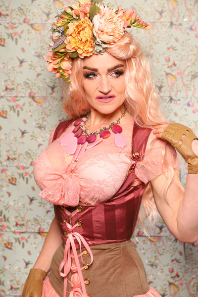 Cropped Vixen in Mauve Matte Satin Stripe - Valentine's Day Collection