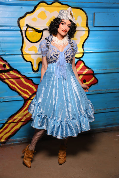 Crescent Skirt w/ruffle in Cinderella Pintuck - "Wakey Wakey Eggs & Bakey" Collection