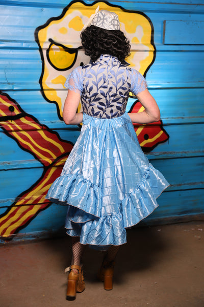 Crescent Skirt w/ruffle in Cinderella Pintuck - "Wakey Wakey Eggs & Bakey" Collection