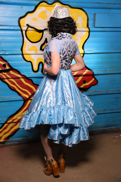 Crescent Skirt w/ruffle in Cinderella Pintuck - "Wakey Wakey Eggs & Bakey" Collection