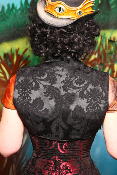 Sgt Pepper Vest in Pitch Black Damask #35 - The Bells & Whistle Collection