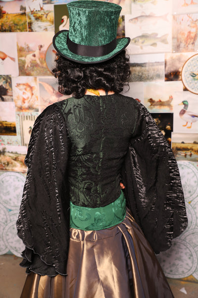 09. Cropped Marie Bodice in Black & Green Medallion - August 13th