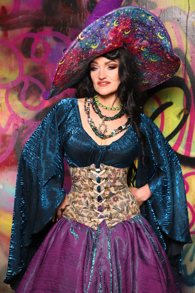 Petite Wench Corset in Winsome Floral - The Monet-Punk Collection