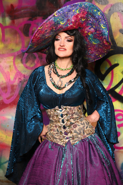 Petite Wench Corset in Winsome Floral - The Monet-Punk Collection