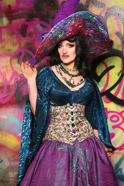 Petite Wench Corset in Winsome Floral - The Monet-Punk Collection