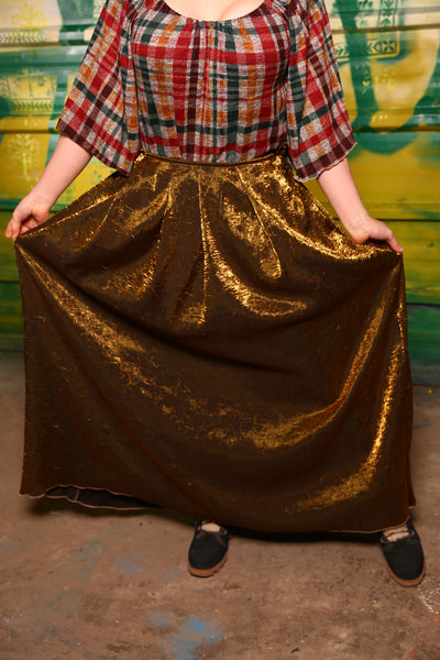 Tulip Skirt in Crushed Bronze - The Tartan and Tinsel Collection