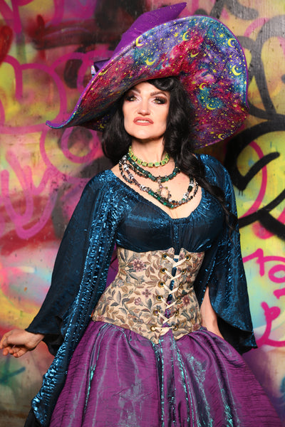 Petite Wench Corset in Winsome Floral - The Monet-Punk Collection
