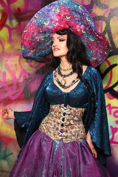 Petite Wench Corset in Winsome Floral - The Monet-Punk Collection