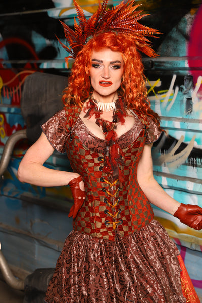 22. Marie Overbust in Slipping Checkers - The "Ensembled in Embers" Collection